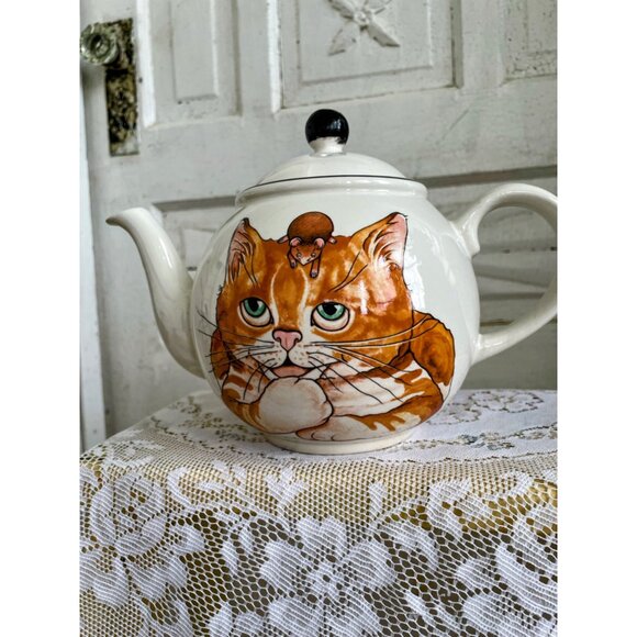 Vintage Arthur Wood England Cute Cat and Mouse Teapot - Picture 11 of 14
